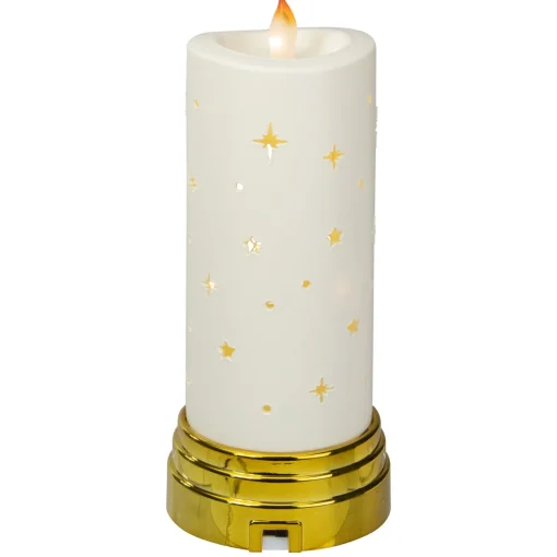 Outlet 9" Gold and White Nativity Scene Flameless Candle Flameless Candles
