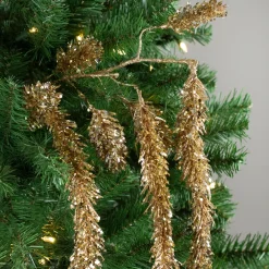 Sale 52" Gold Glittered Pine Hanging Artificial Christmas Spray Sprays, Picks & Branches