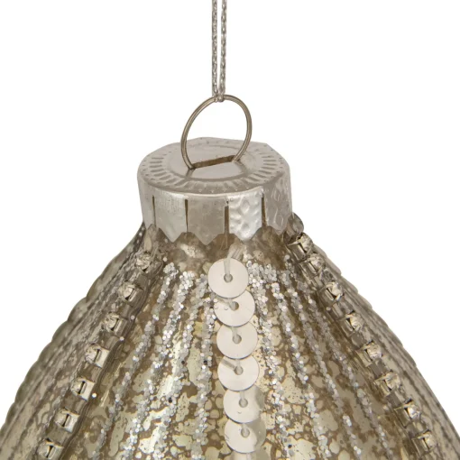 Discount 5" Gold Mercury Glass Finial Christmas Ornament Novelty