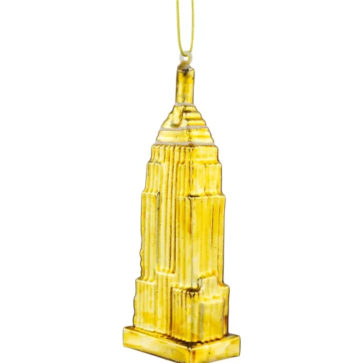 New 5" Gold Skyscraper Building Glass Christmas Ornament Novelty