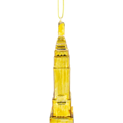 New 5" Gold Skyscraper Building Glass Christmas Ornament Novelty