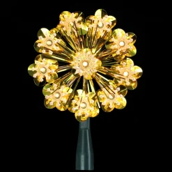 Outlet 5.5" Gold Snowflake Starburst Christmas Tree Topper - Clear Lights Snowflake