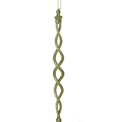 8.75" Gold Spiral Icicle With a Star Christmas Ornament Icicles|Snowflakes