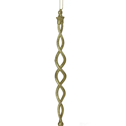 8.75" Gold Spiral Icicle With a Star Christmas Ornament Icicles|Snowflakes