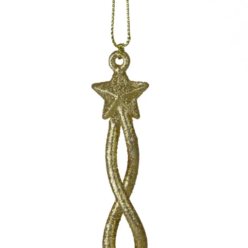 8.75" Gold Spiral Icicle With a Star Christmas Ornament Icicles|Snowflakes