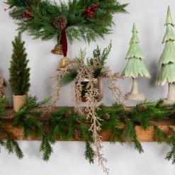 Outlet 24" Golden Glittered Pine Christmas Spray Sprays, Picks & Branches