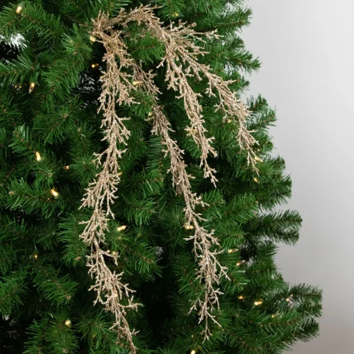 Outlet 24" Golden Glittered Pine Christmas Spray Sprays, Picks & Branches