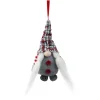 6" Gray and Red Plaid Santa's Helper Gnome Hat Christmas Ornament Gnomes