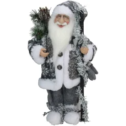 Discount 16" Gray and White Country Santa Claus Christmas Figure Santa Claus