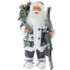 Discount 24" Gray and White Nordic Santa Claus Christmas Figure Santa Claus