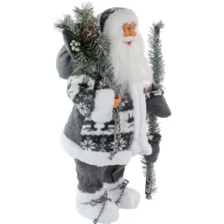 Discount 24" Gray and White Nordic Santa Claus Christmas Figure Santa Claus