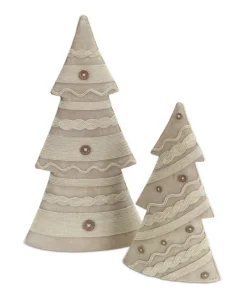 Best 2" Gray Knit Sweater Inspired Christmas Tree Tabletop Decorations Trees