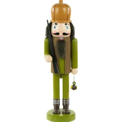 Online 14" Green and Brown Wood Duck Hunter Wooden Christmas Nutcracker Nutcrackers