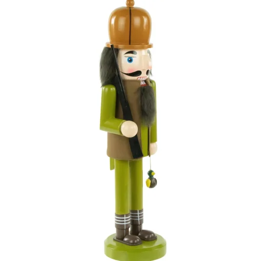 Online 14" Green and Brown Wood Duck Hunter Wooden Christmas Nutcracker Nutcrackers