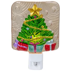 New 4" Green and Gold Christmas Tree Night Light Night Lights