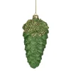 Clearance 5.5" Green and Gold Glitter Beaded Pine Cone Christmas Ornament Garden & Floral