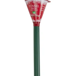 39" Green and Red Christmas Tree Watering Funnel Bows & Ribbons