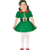 Best 26" Green and Red Girl's Elf Christmas Costume - 4-6 Years Costumes