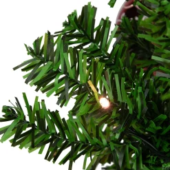 Best 6' Green and Red Musical Lighted Snowing Artificial Christmas Tree, White LED Lights Snowing