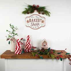 Clearance 5' Green and Red Plaid Holly with Jingle Bells Christmas Garland - Unlit Unlit