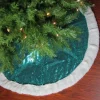 Outlet 47" Green and White Paillette Sequins Christmas Tree Skirt Cloth|Metal