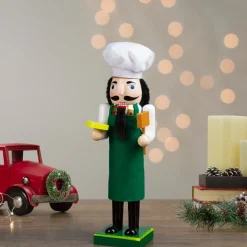 Hot 14" Green and White Wooden Christmas Nutcracker Pizza Maker Nutcrackers