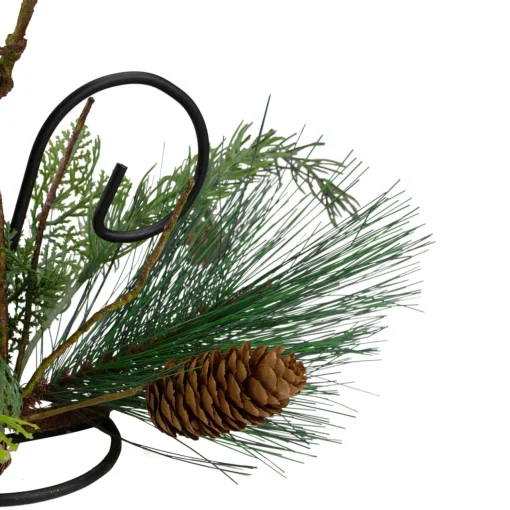 Outlet 10" Green Artificial Sprigs and Pine Cone Christmas Candle Holder Candle Holders