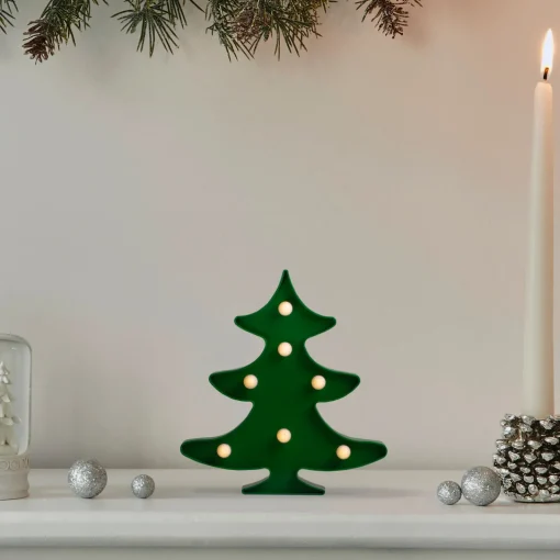 Outlet 8.75" Green Christmas Tree Marquee Wall Sign Door