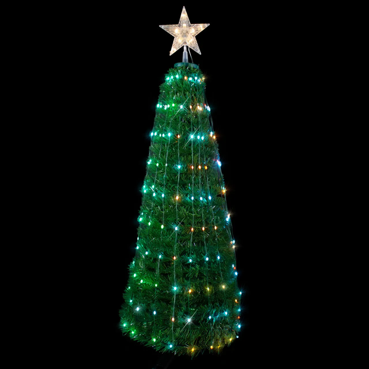 Discount 4' Green Color Changing Multiple Function Pop Up Artificial Outdoor Christmas Tree Trees