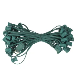 Discount 50' Green Contemporary Commercial C7 Christmas Light Socket Set C7 & C9 Lights