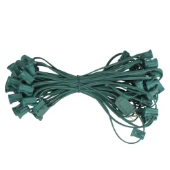 Discount 50' Green Contemporary Commercial C7 Christmas Light Socket Set C7 & C9 Lights