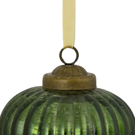 Sale 3" Green Crackle Glass Onion Christmas Ornament Finials|Pendants