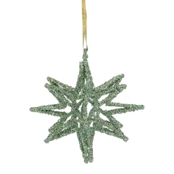 Discount 6.5" Green 3-D Glittered Star Christmas Ornament Symbols