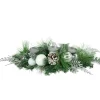 Online 30" Green Pine and Needle Triple Candle Holder with Pinecones and Christmas Ornaments Candle Holders