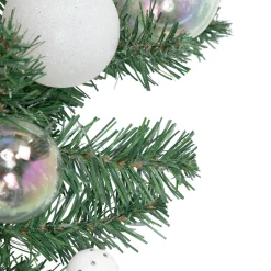 Outlet 6' Green Pine Artificial Christmas Garland with Berries and Iridescent Ornaments Pre Decorated