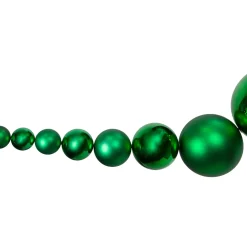 Outlet 6' Green Shiny and Matte Shatterproof Ball Christmas Swag Unlit Swags