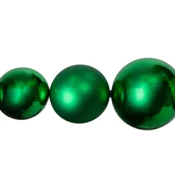 Outlet 6' Green Shiny and Matte Shatterproof Ball Christmas Swag Unlit Swags