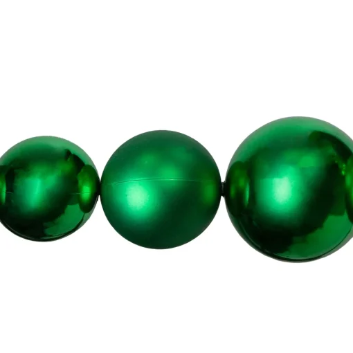 Outlet 6' Green Shiny and Matte Shatterproof Ball Christmas Swag Unlit Swags