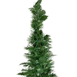 Discount 6' Green Tinsel Pop-Up Artificial Christmas Tree, Unlit Pop Up