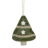 Hot 4.5" Green Tree Shaped Plush Christmas Ornament Garden & Floral