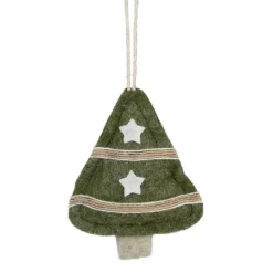 Hot 4.5" Green Tree Shaped Plush Christmas Ornament Garden & Floral