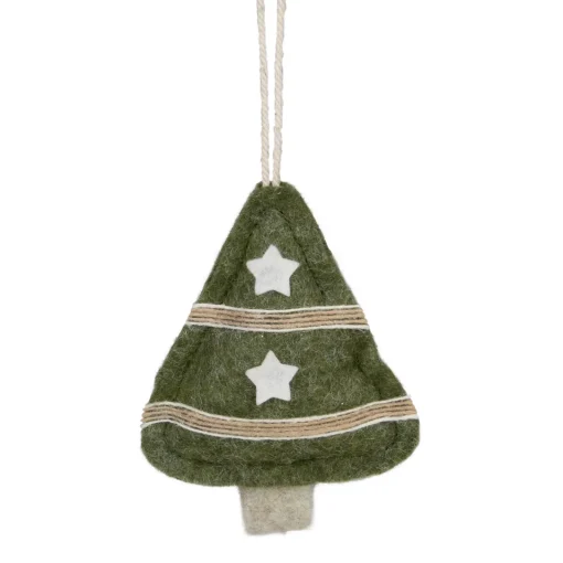 Hot 4.5" Green Tree Shaped Plush Christmas Ornament Garden & Floral