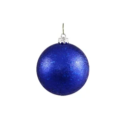4" Holographic Glitter Lavish Blue Shatterproof Christmas Ball Ornament (100mm) Shatterproof Balls|Ball Ornaments