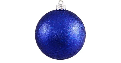 4" Holographic Glitter Lavish Blue Shatterproof Christmas Ball Ornament (100mm) Shatterproof Balls|Ball Ornaments