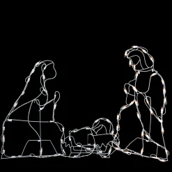 25.5" Holy Family Nativity Scene Lighted Outdoor Christmas Decor Nativity