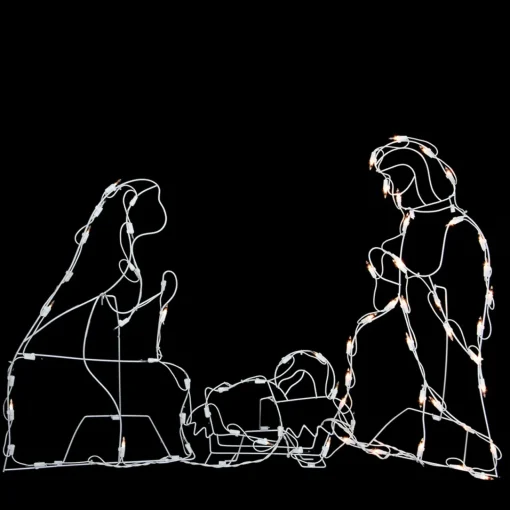 25.5" Holy Family Nativity Scene Lighted Outdoor Christmas Decor Nativity