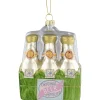 Online 4.25" Imported Beer Six Pack Glass Christmas Hanging Ornament Food & Beverage