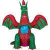 Best 6' Inflatable LED Lighted Dragon with Gift Outdoor Christmas Decoration Inflatable