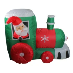 Outlet 4.5' Inflatable Santa on Locomotive Train Lighted Outdoor Christmas Decoration Inflatable