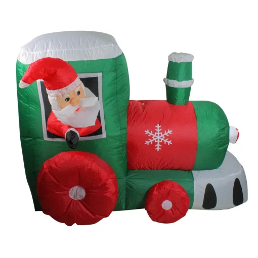 Outlet 4.5' Inflatable Santa on Locomotive Train Lighted Outdoor Christmas Decoration Inflatable